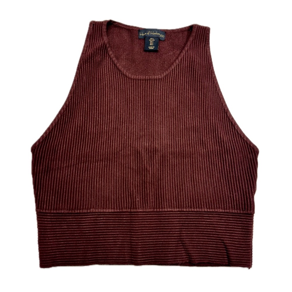 House of Harlow 1960 Brown Ribbed Tank Top Large - Picture 2 of 7